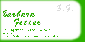 barbara fetter business card